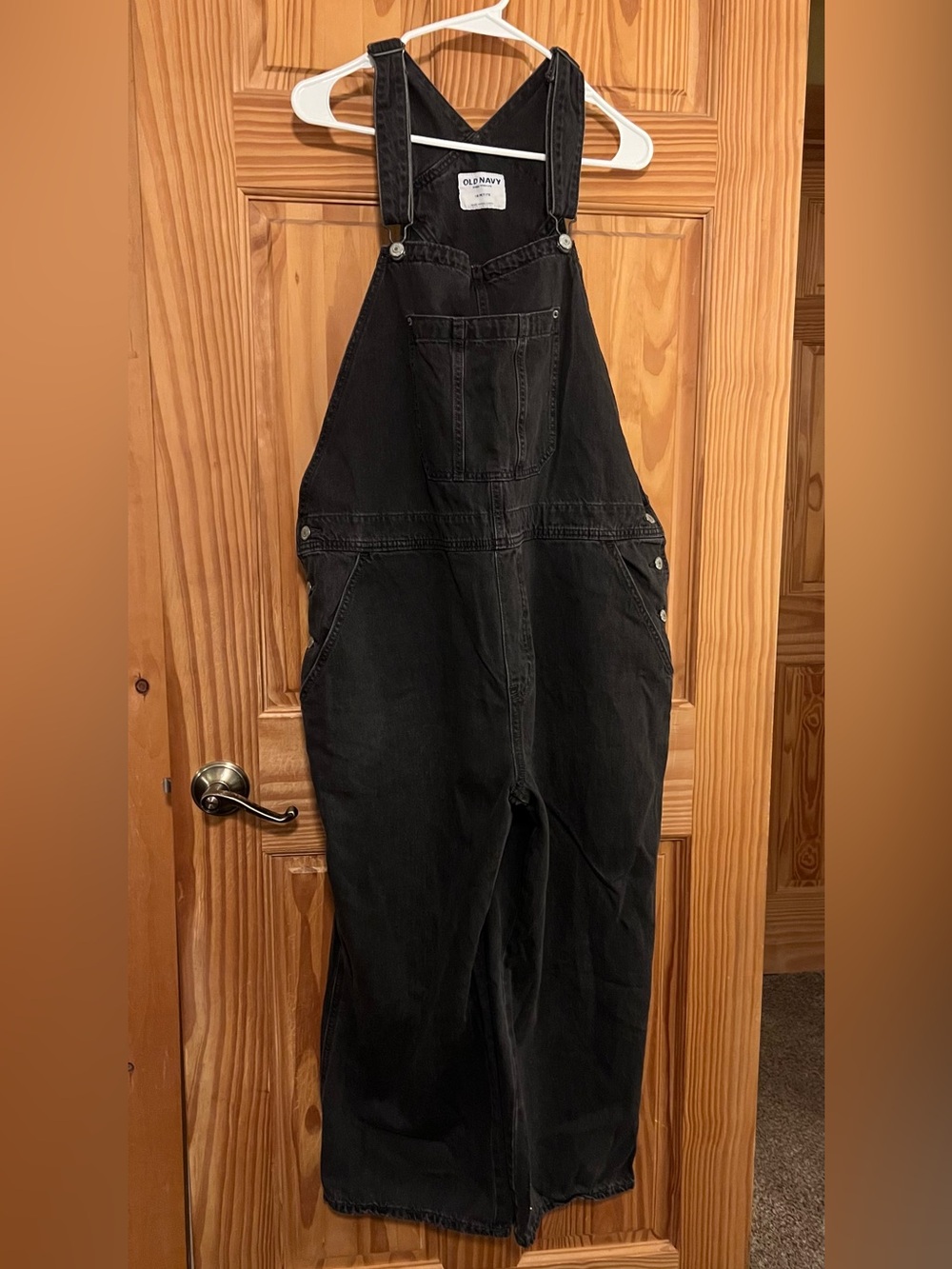 Old Navy Baggy Wide-Leg Jean Overalls - 18P (Black)